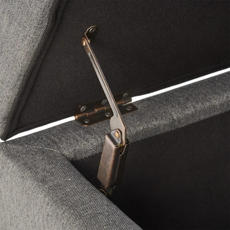 Storage Ottoman with Tufted Waffle Stitching, Nailhead Trim, Contemporary Design and Ample Storage Space, 50.85" L x 19.65" W x 15.75" H, Dark Gray