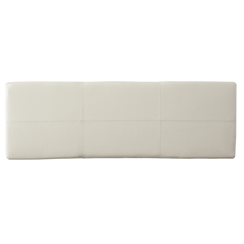 Storage Ottoman with Contemporary Design, Upholstered Seating, Versatile Storage Bench, 51.25" L x 17.5" W x 16.25" H, Ivory