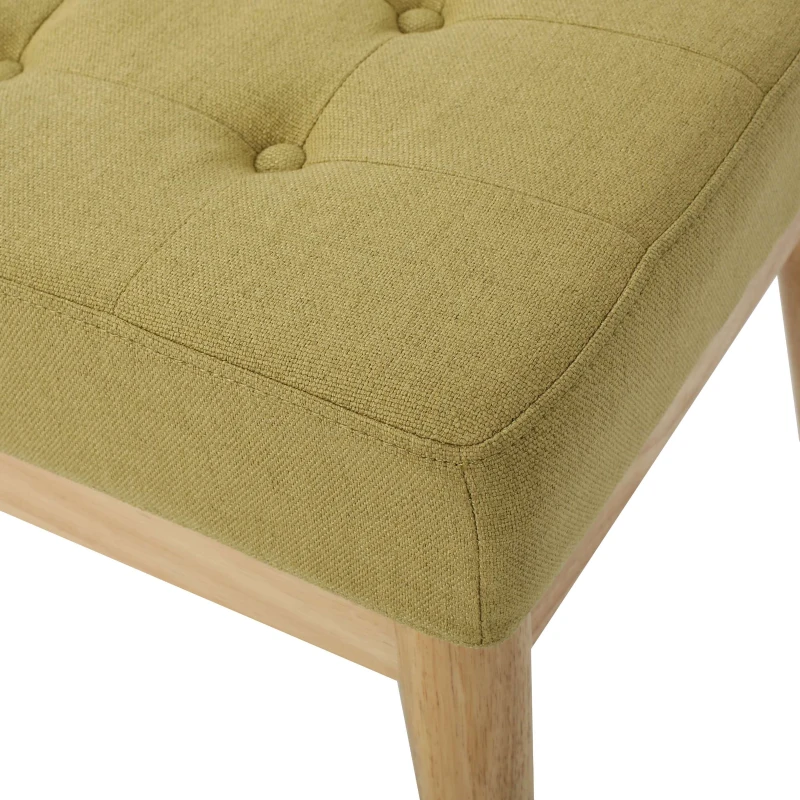 Fabric Ottoman with Cushioned Top, Sturdy Frame, and Space-Saving Design, 43.5" L x 15.75" W x 17" H, Yellow