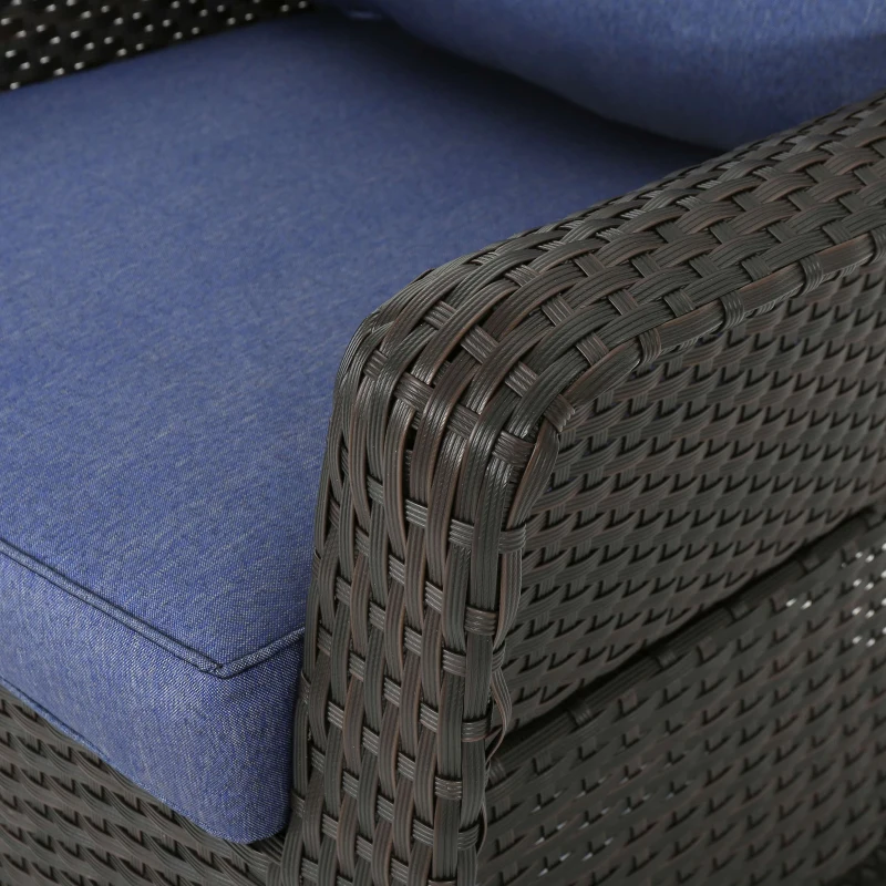 Vinsetto Swivel Club Chair Set of 2 with Water-Resistant Cushions, Outdoor Patio Furniture with Water-Resistant Cushions and Durable Rattan and Iron Construction, 29.5" L x 33" W x 35.75" H, Brown