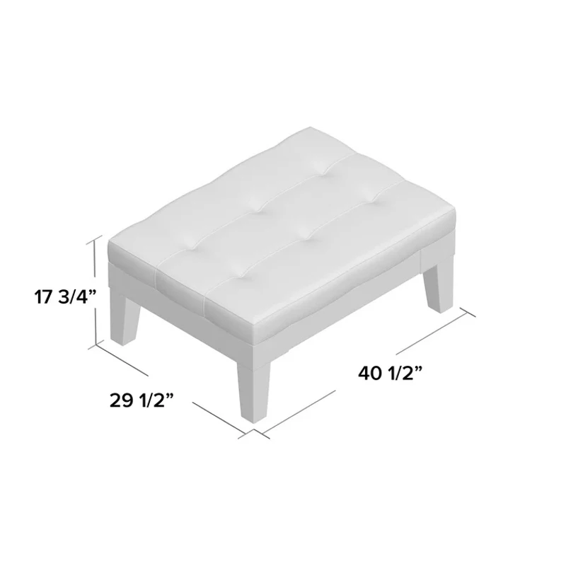 Ottoman with Drawer, Plush Comfort, Versatile Design, Durable Build, Compact and Portable, 40.5" L x 29.5" W x 17.75" H, Black