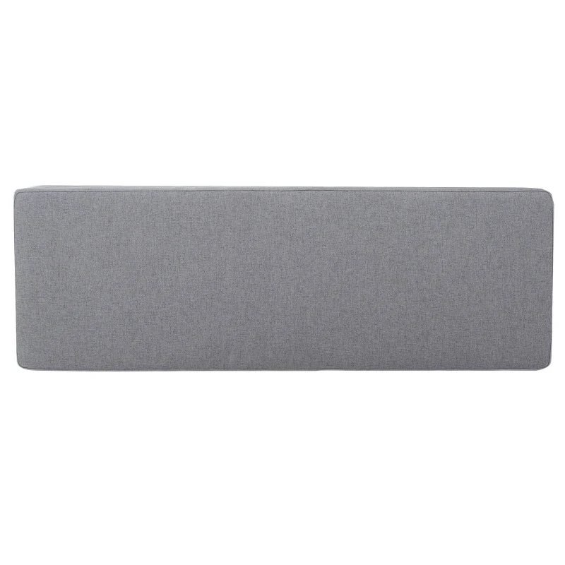 Storage Ottoman with Cushioned Top, Sturdy Frame, and Space-Saving Design, 51" L x 17.25" W x 16.5" H, Gray