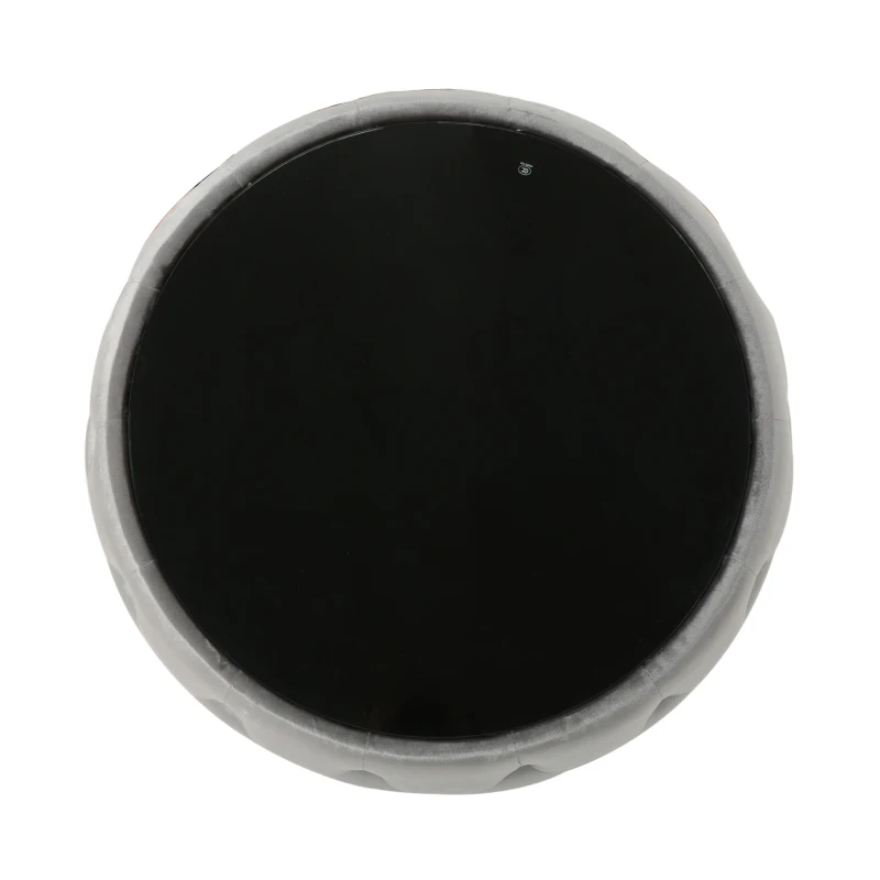 Velvet Ottoman with Cushioned Top, Sturdy Frame, and Space-Saving Design, 30" L x 30" W x 14.5" H, Smoke