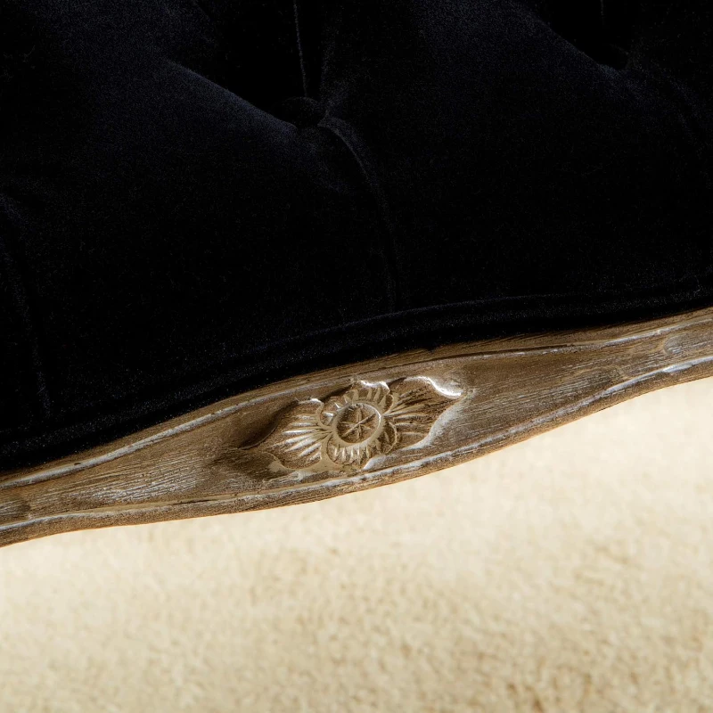 Stylish Bedroom Bench with Padded Seat Cushion, Upturned Wide U Shape, Light Assembly Required, 46.25" L x 17" W x 18" H, Black