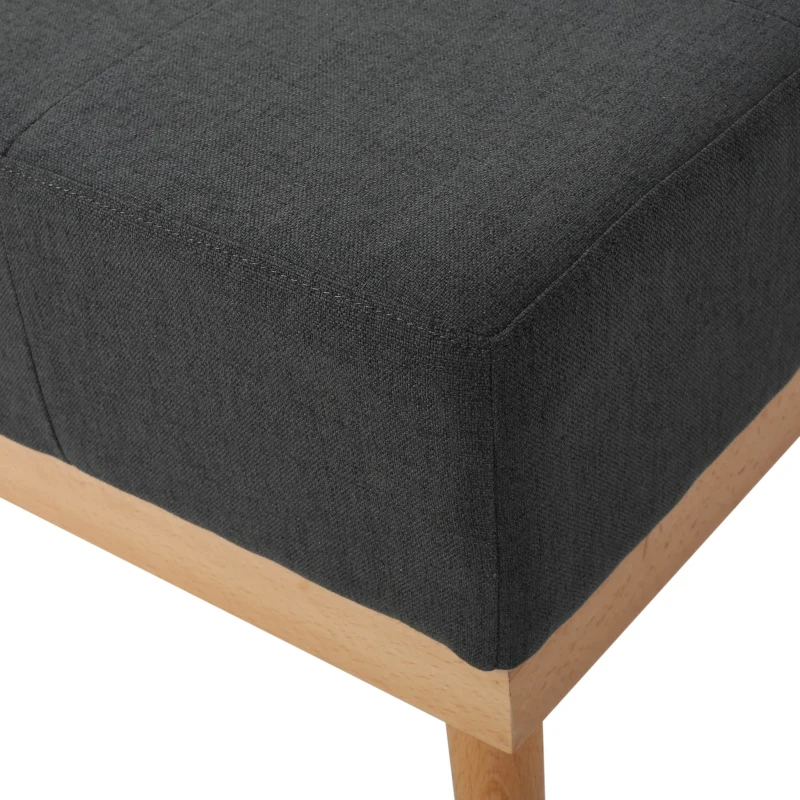 Fabric Ottoman with Cushioned Top, Sturdy Frame, and Space-Saving Design, 32" L x 32" W x 17.25" H, Dark Gray