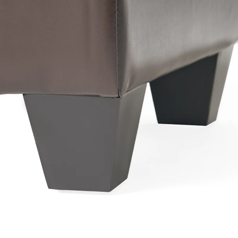 Storage Ottoman with Cushioned Top, Sturdy Frame, and Space-Saving Design, 46.5" L x 20.75" W x 17.25" H, Chocolate
