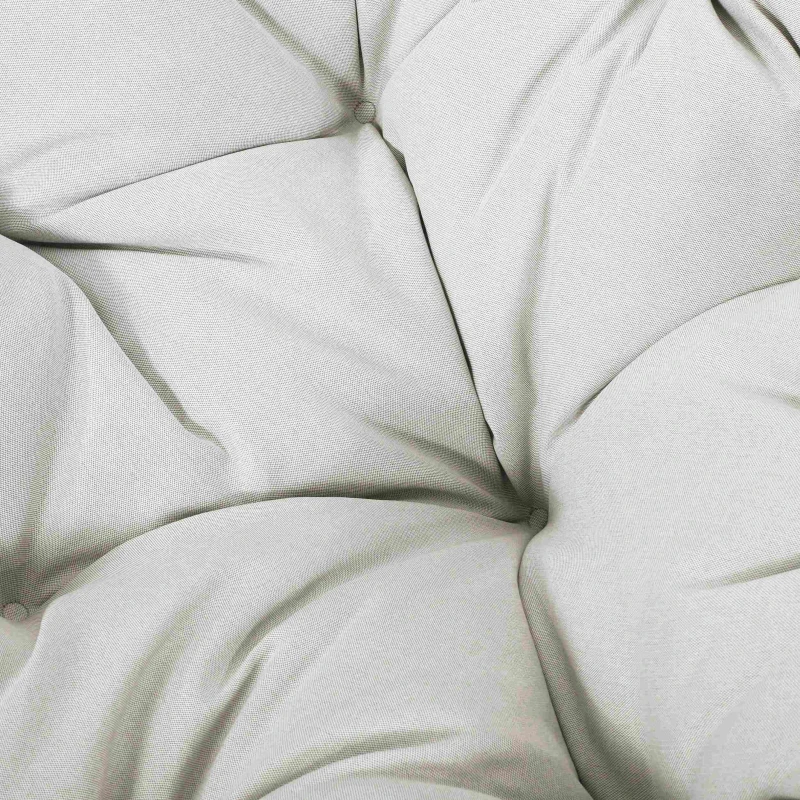 Outdoor Wicker Lounge Chair with Swivel Function, Faux Rattan Frame, Polyester Cushion, 35.25" L x 31.75" W x 29.75" H, Beige+Light Brown