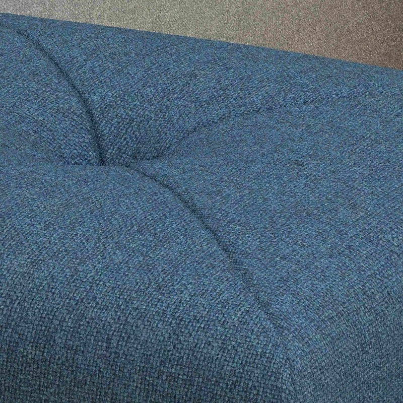 Modern Fabric Ottoman with Cushioned Top, Sturdy Frame, and Space-Saving Design, 16.5" L x 16.5" W x 17.25" H, Navy Blue