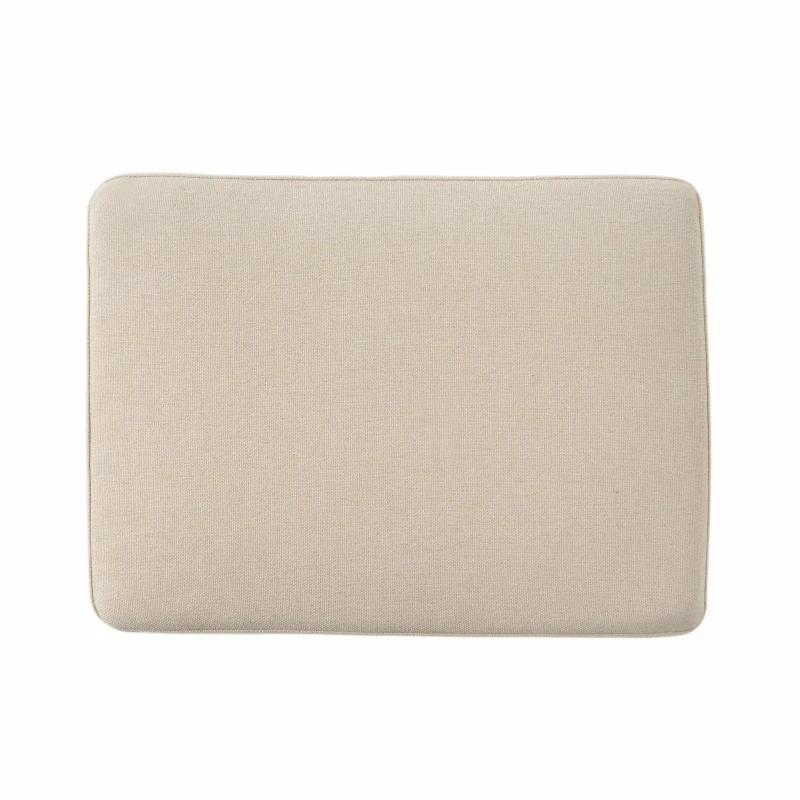 Fabric Ottoman with Smooth Upholstery, Contemporary Design, Versatile Use, Birch Wood Legs, 24" x 18" x 16", Linen