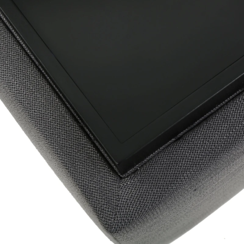 Storage Ottoman Bench with 2 Nested Ottoman Cubes, Wood Construction with Fabric Upholstery, Pre-Assembled, 34.25" L x 16.8" W x 16" H, Gray