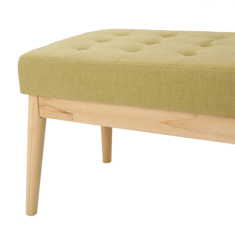 Fabric Ottoman with Cushioned Top, Sturdy Frame, and Space-Saving Design, 43.5" L x 15.75" W x 17" H, Yellow