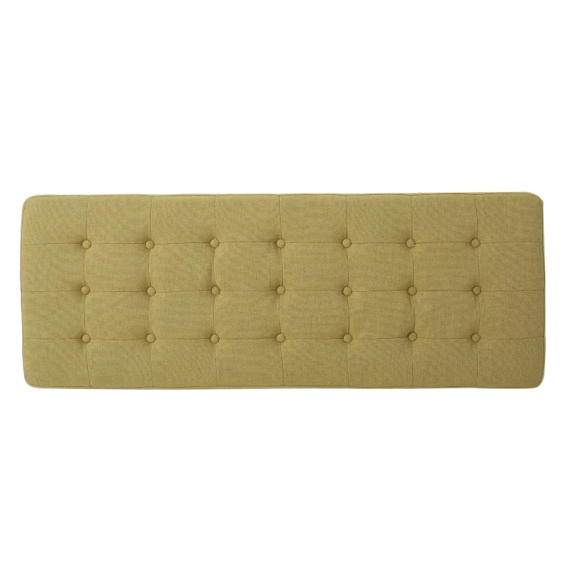 Fabric Ottoman with Cushioned Top, Sturdy Frame, and Space-Saving Design, 43.5" L x 15.75" W x 17" H, Yellow