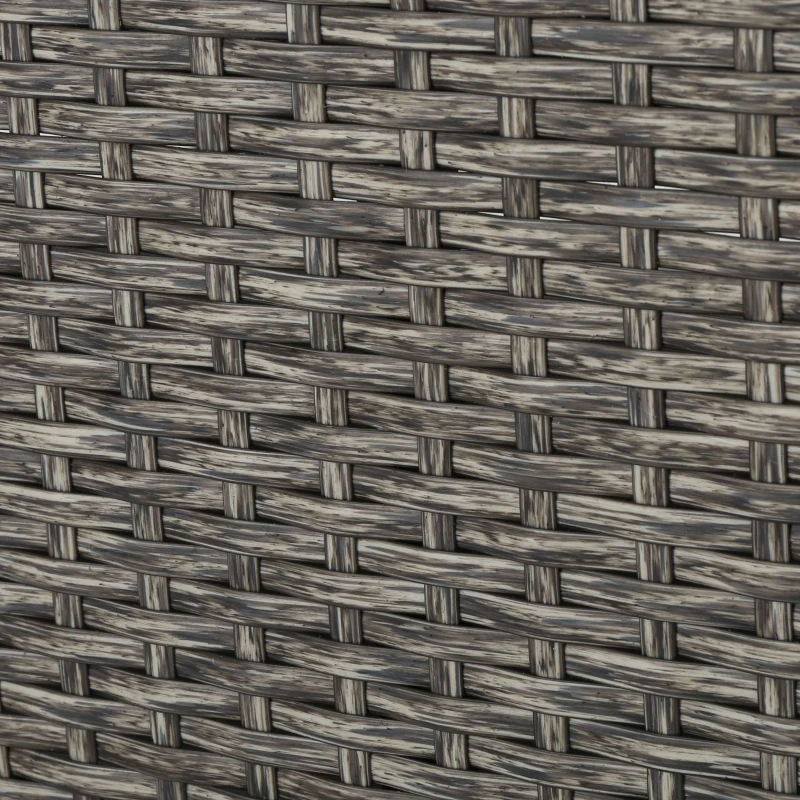 Outdoor Wicker 3-Seater Sofa with Built-In Side Table, Water-Resistant Cushions, Rust-Proof Aluminum Frame, 75.5" L x 29.75" W x 25.5" H, Black+Gray