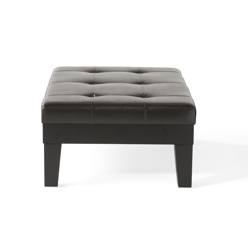 Ottoman with Drawer, Plush Comfort, Versatile Design, Durable Build, Compact and Portable, 40.5" x 29.5" x 17.75", Dark Coffee