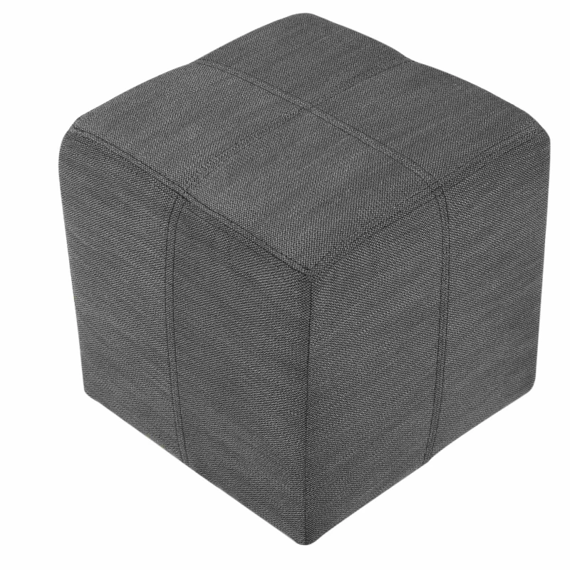 Storage Ottoman Bench with 2 Nested Ottoman Cubes, Wood Construction with Fabric Upholstery, Pre-Assembled, 34.25" L x 16.8" W x 16" H, Gray