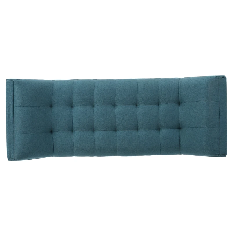 Stylish Bedroom Bench with Padded Seat Cushion, Upturned Wide U Shape, Light Assembly Required, 52" x 19.5" x 23.5", Teal
