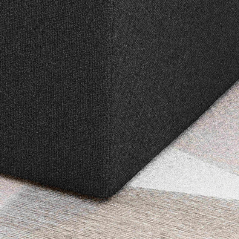 Modern Fabric Ottoman with Cushioned Top, Sturdy Frame, and Space-Saving Design, 16.5" L x 16.5" W x 17.25" H, Charcoal Gray