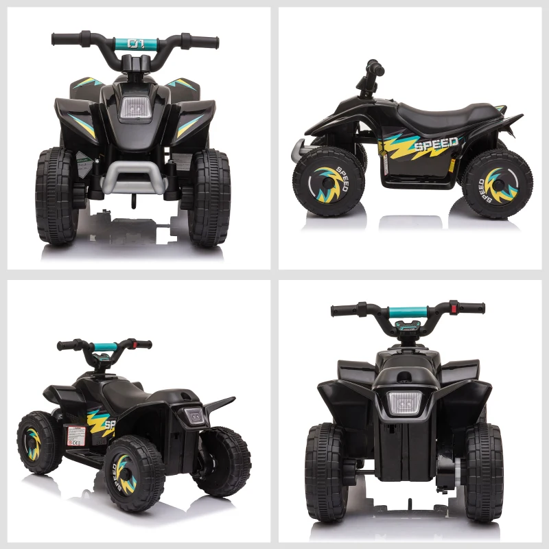 Aosom Kids Ride on ATV, 6V Battery Powered Quad Car with Forward, Reverse Switch, for Boys Girls 18-36 Months, Black