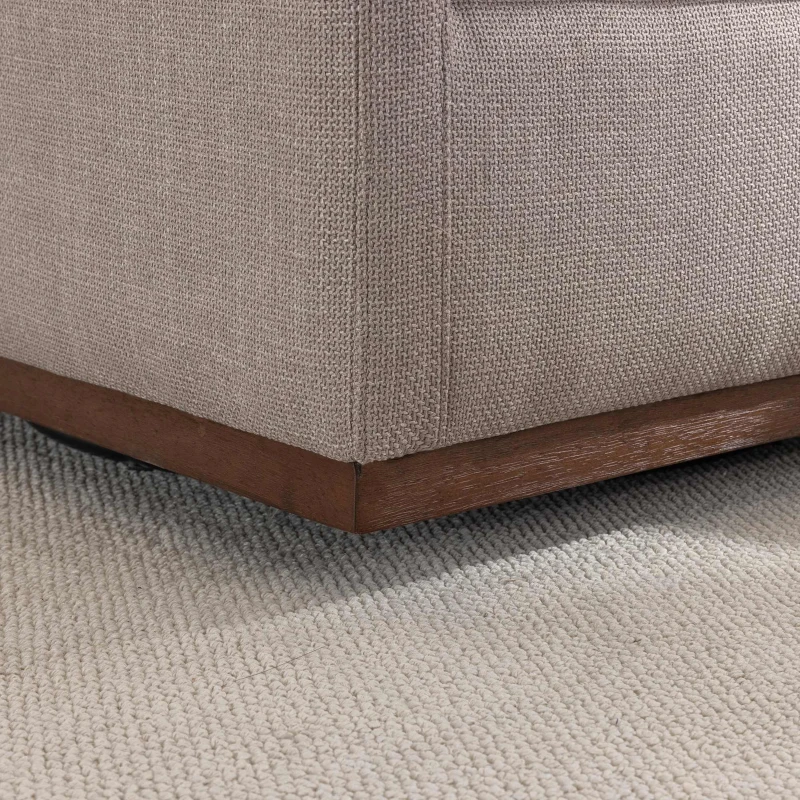 Mid Century Modern Swivel Accent Chair, 360-Degree Rotation, Rubber Wood Base, Linen Fabric, 33.9" L x 30.3" W x 35" H, Light Gray