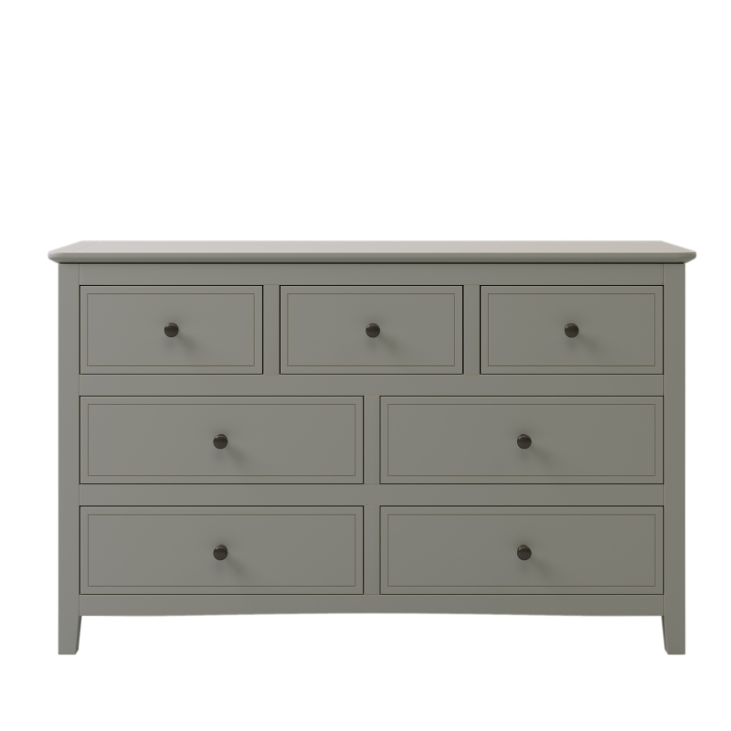 Vinsetto 7-Drawer Solid Wood Dresser with Pine Wood Frame, Smooth Glide Drawers and Safety Stops, 51.38" x 34.45" x 18.7", Gray