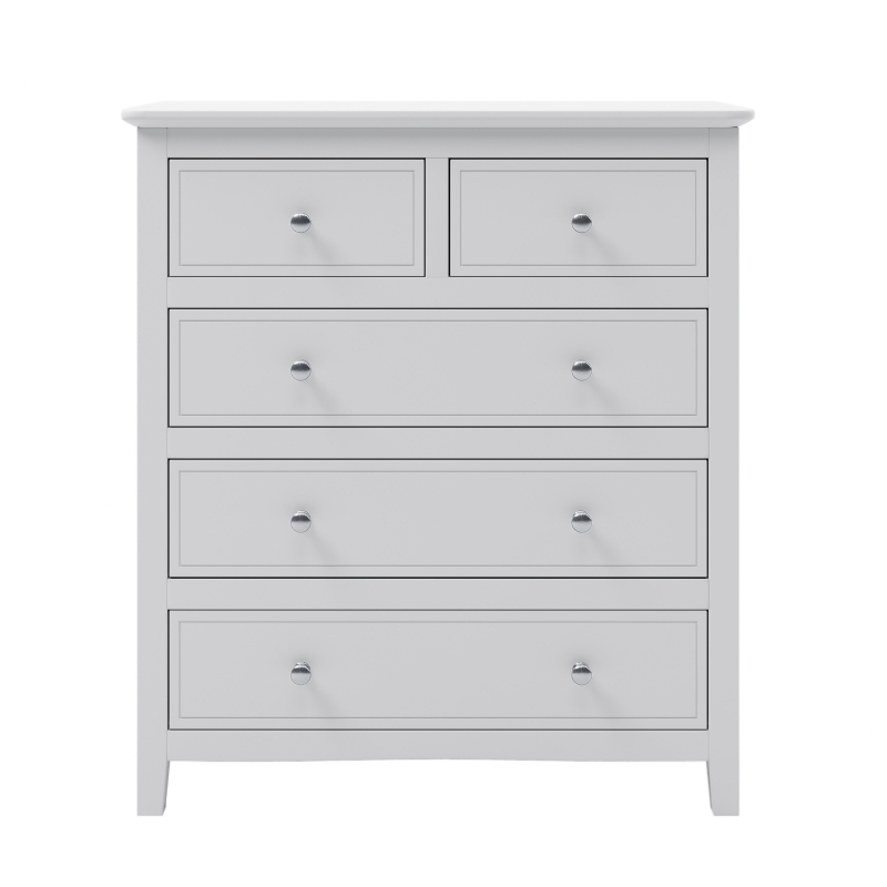 Vinsetto 5-Drawer Solid Wood Chest with Pine Wood Frame, Smooth Glide Drawers and Safety Stops, 40.75" x 35.63" x 18.7", White