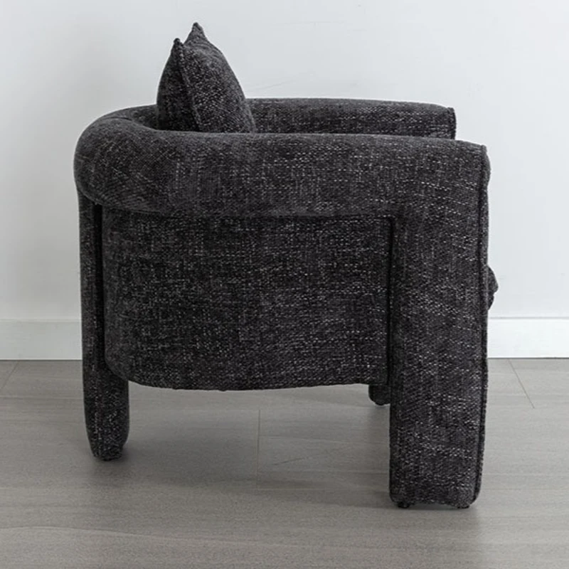 Modern Style Accent Chair, Ergonomic Armrest, Comfortable Backrest, Soft Seat, Durable Woven Velvet Fabric, 33.9" L x 31.9" W x 31.5" H, 330 lbs Capacity, Rock Black