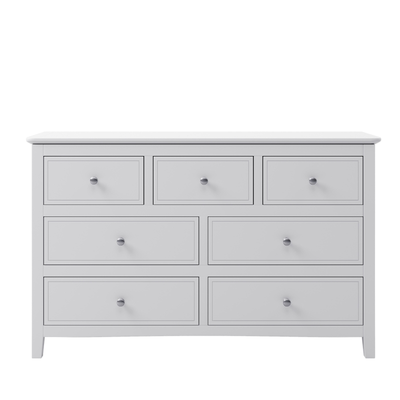 Vinsetto 7-Drawer Solid Wood Dresser with Pine Wood Frame, Metal-Glide Drawers and Safety Stops, 51.38" x 34.45" x 18.7", White
