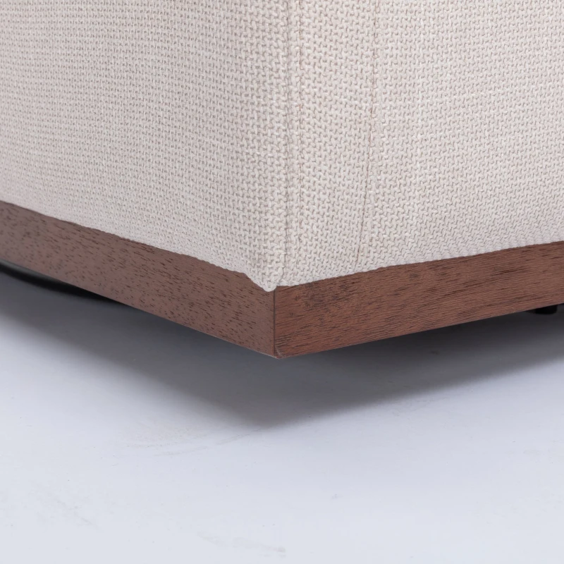 Mid Century Modern Swivel Accent Chair, 360-Degree Rotation, Rubber Wood Base, Linen Upholstery, 33.9" L x 30.3" W x 35" H, Beige