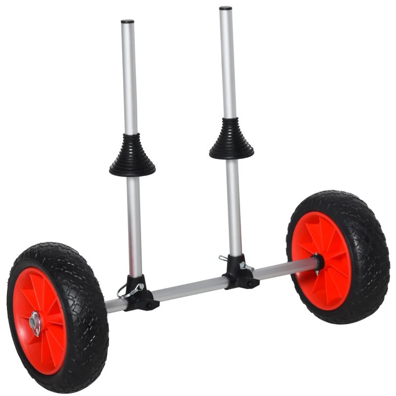 Soozier Universal Kayak Cart Trolley Trailer with Strong Aluminum Frame, Adjustable Width Crossbar, Large Tires