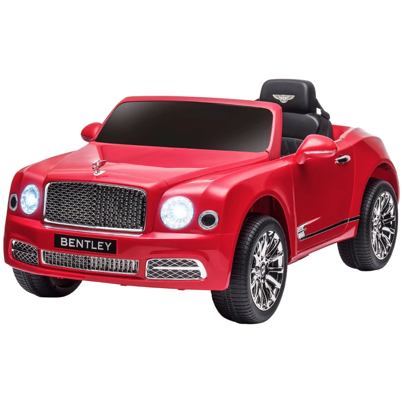 Aosom Electric Ride On Car with Parent Control, 12V 7AH Battery Powered Car with LED Lights, MP3, Horn, Music, 2 Motors, for 37-72 Months, Red