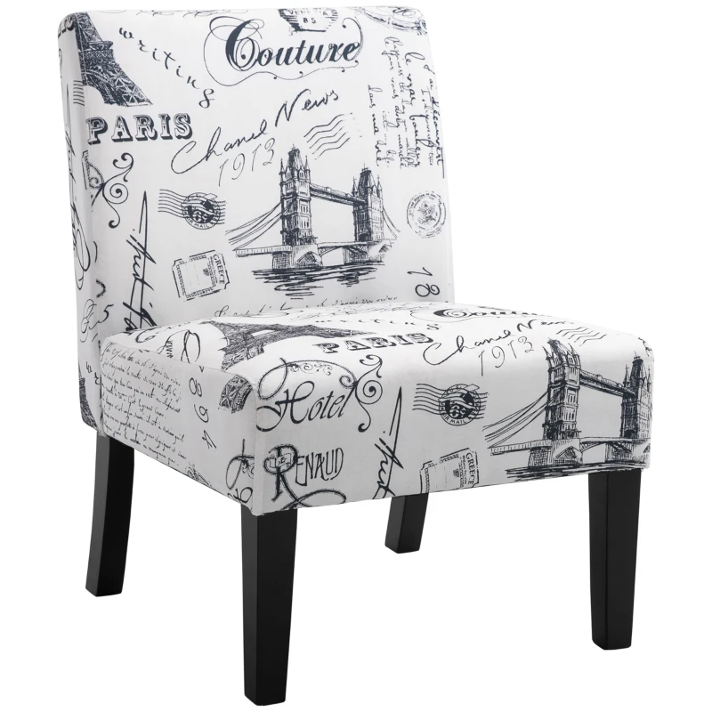 HOMCOM Comfortable Stable Modern Dining Chair In Hand-Painted Style for Dining Room and Bedroom
