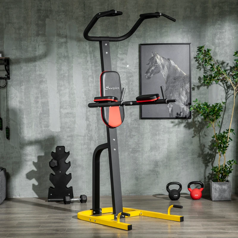 Soozier Multi-Function Power Tower, Pull Up Stand with Dip Station and Push-up Stand, Power Rack Home Gym Equipment