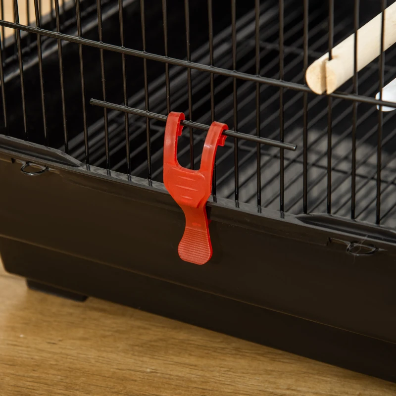 PawHut 39" Bird Cage for Budgie, Cockatiel, Conure, Small Birds, with Ladder, Swing, Toys, Perches, Tray, Feeding Bowls, Handle