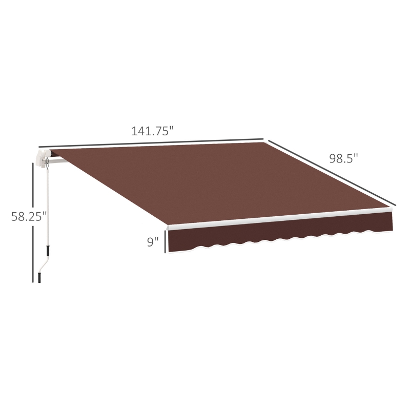 Outsunny Outside Residential Pop-Out Polyester Awning w/ UV & Rain Protection Brown