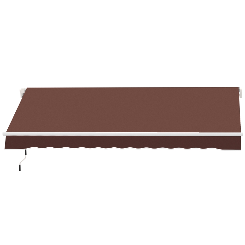 Outsunny Outside Residential Pop-Out Polyester Awning w/ UV & Rain Protection Brown