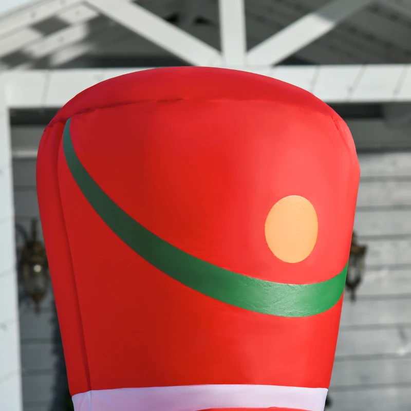 HOMCOM 6ft Christmas Inflatables Outdoor Decorations Nutcracker Soldier, Blow-Up Yard Christmas Decor with LED Lights Display