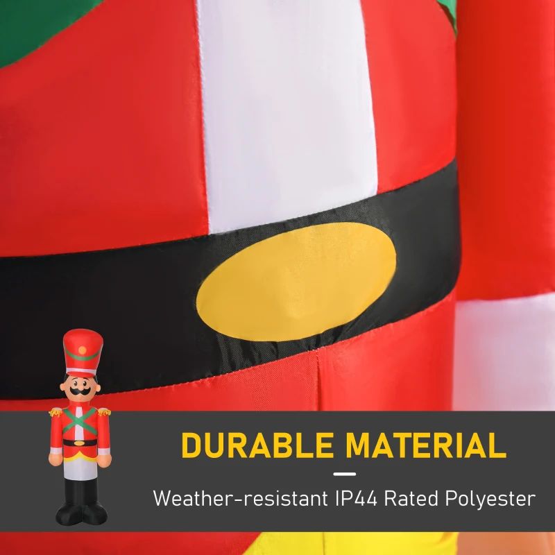 HOMCOM 6ft Christmas Inflatables Outdoor Decorations Nutcracker Soldier, Blow-Up Yard Christmas Decor with LED Lights Display