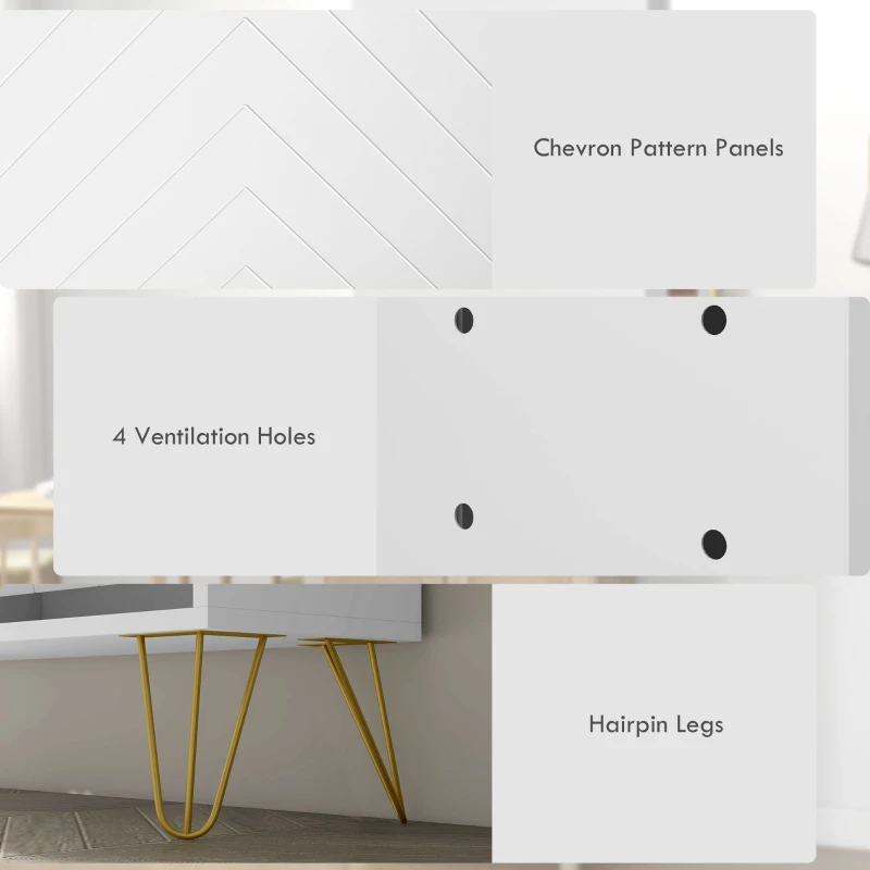 HOMCOM Shoe Storage Cabinet with 4 Flip Drawers and Adjustable Shelf, Shoe Cabinet for 16 Pairs of Shoes, White