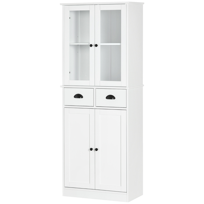 HOMCOM 61" Kitchen Pantry Cabinet with Storage, White