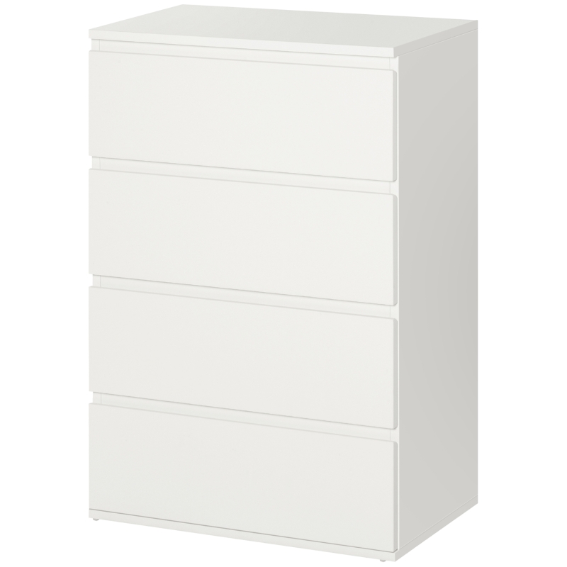 HOMCOM 4 Drawer Cabinet Storage Cupboard Freestanding Organiser Unit White