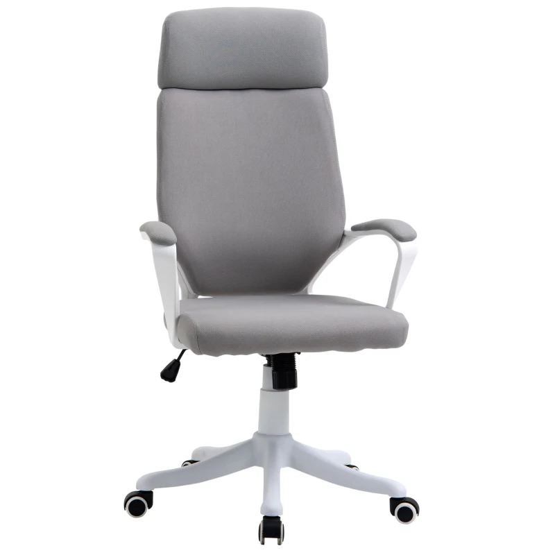 Vinsetto Ergonomic Home Office Chair High Back Computer Desk Chair with Lumbar Back Support, Padded Armrests, Adjustable Height, Grey