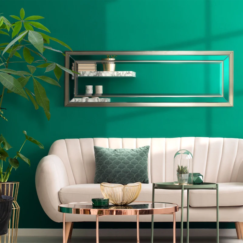 HOMCOM 59" x 20" Modern Full Length Mirror, Wall Mirror for Living Room, Bedroom, Hanging and Leaning Floor Mirror, Vertical or Horizontal, Silver/Gray