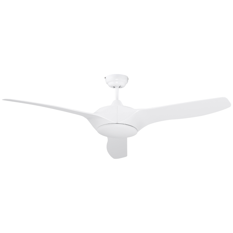 HOMCOM 52" Reversible Indoor Ceiling Fan with Light, Modern Mount LED Lighting Fan with Remote Control, for Bedroom, and Living Room, White