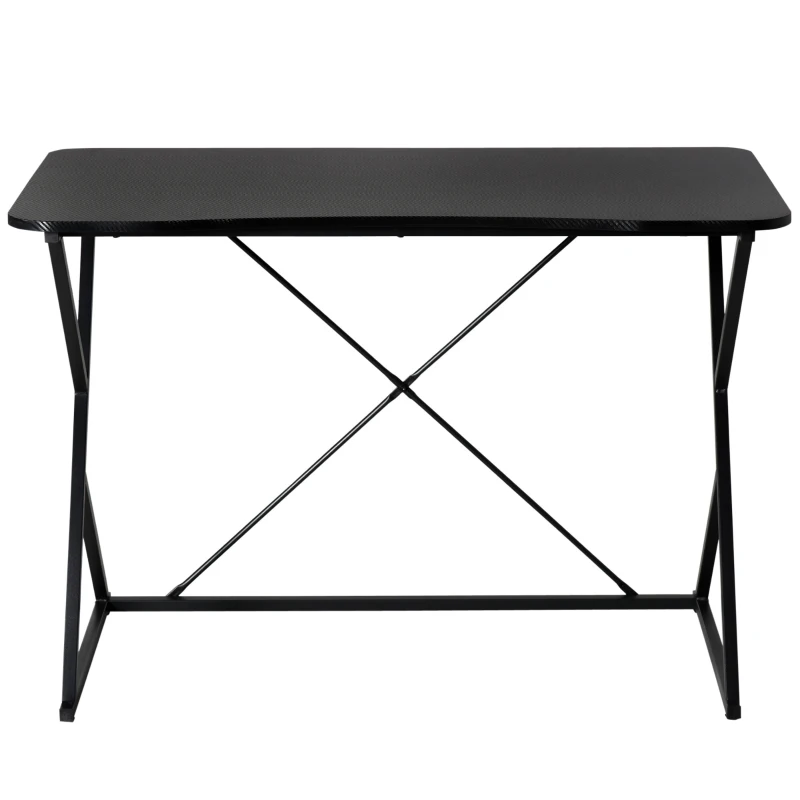 HOMCOM 43" Home Office Computer Desk Study Student Writing Table with Z and X Bar Frame Support for Living Room, Black