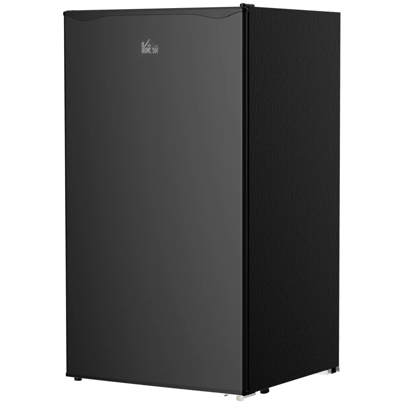 HOMCOM 3.2 Cu.Ft Mini Fridge with Freezer, Single Door Compact Refrigerator with Adjustable Thermostat, Shelf and Reversible Door for Bedroom, Dorm, Home Office, Energy Efficient, Black