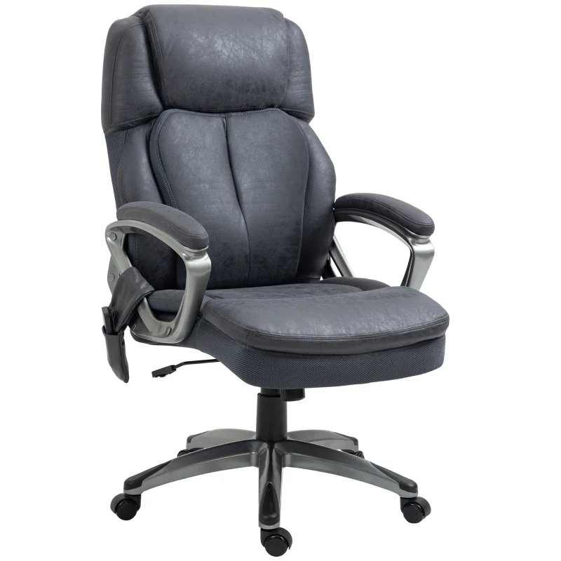 Vinsetto Big and Tall Strong Vibration Massage Office Chair, Swivel Microfiber High Back Chair, Computer Chair with Adjustable Height, 400 lbs, Gray