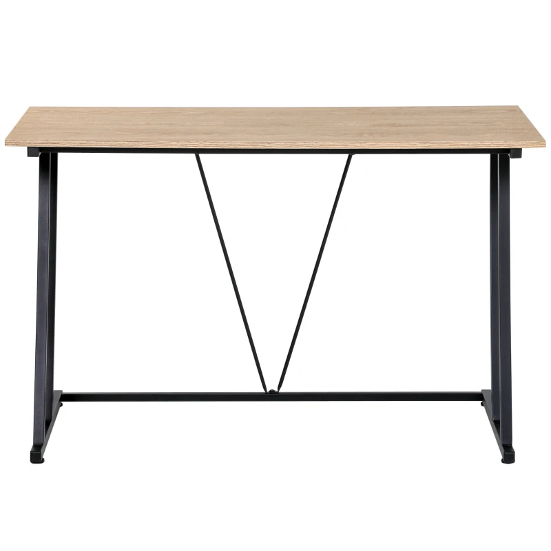 HOMCOM Home Office Computer Desk, Writing Desk, Laptop Table with Z-Shaped Metal Frame, V-Shaped Support Bar, and MDF Tabletop, Black