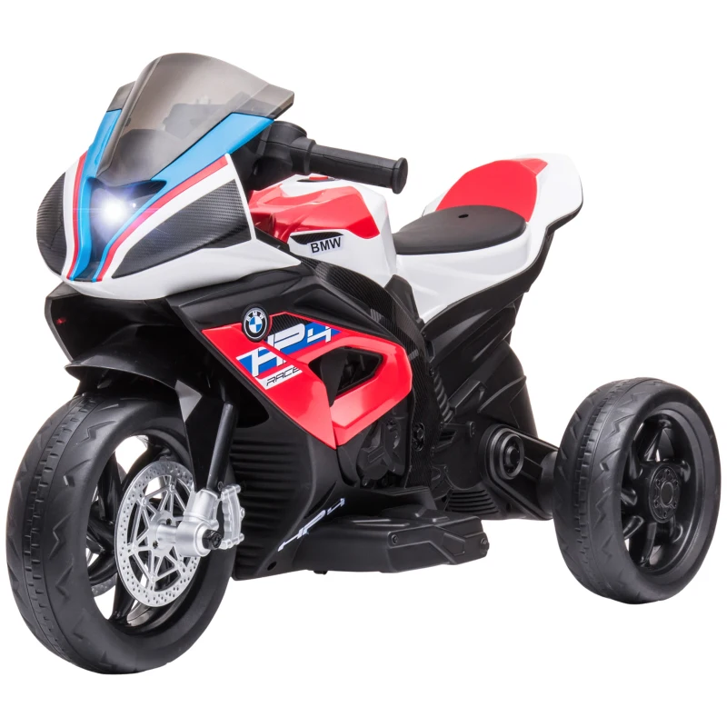 Aosom Licensed 6V Kids Ride on Motorcycle, Off-Road Battery Powered Three Wheels Dirtbike with USB, AUX, Music and Headlight for Toddler, Red