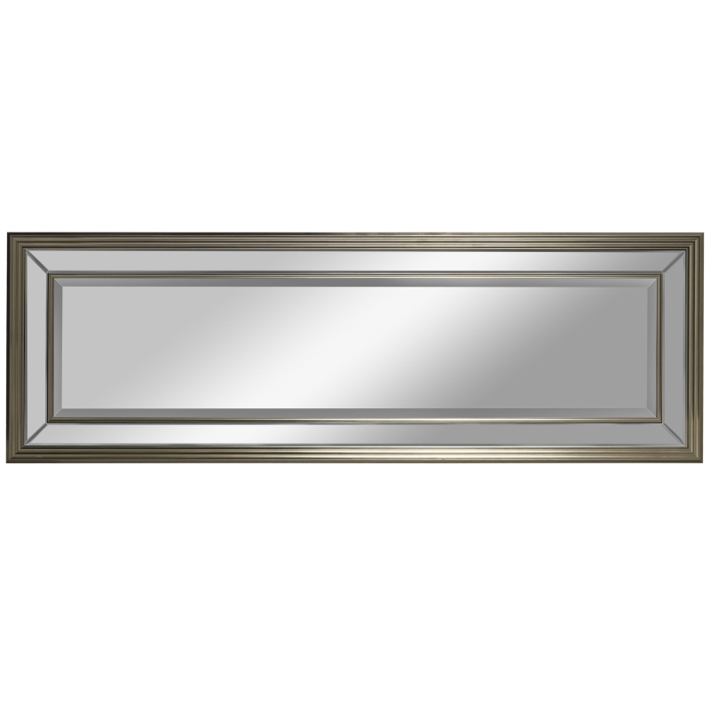 HOMCOM 59" x 20" Modern Full Length Mirror, Wall Mirror for Living Room, Bedroom, Hanging and Leaning Floor Mirror, Vertical or Horizontal, Silver/Gray