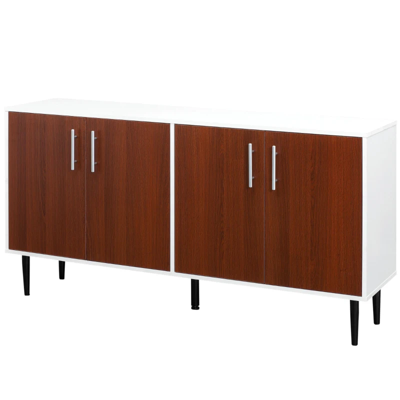 HOMCOM Modern Sideboard, Buffet Cabinet, Console Table with Adjustable Shelves, Anti-Topple Design, and Large Countertop, Brown